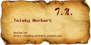 Teleky Norbert névjegykártya